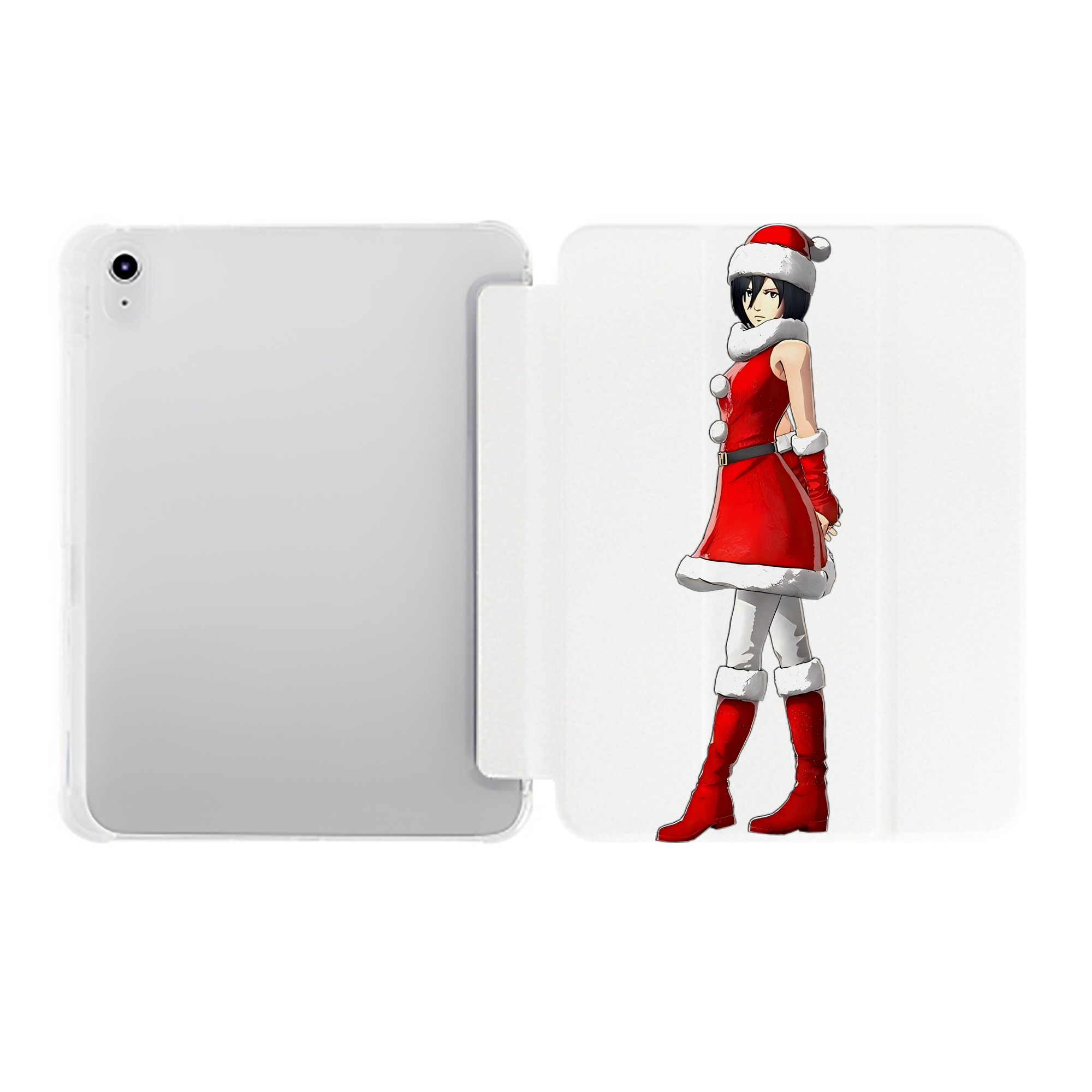 （画像用） 進撃の巨人 ミカサ·アッカーマン Attack on Titan Mikasa Ackerman IPad ケース ペン収納付き 三つ折りスタンド PUレザー×シリコン 対応機種9.5/10.5/10.9インチ